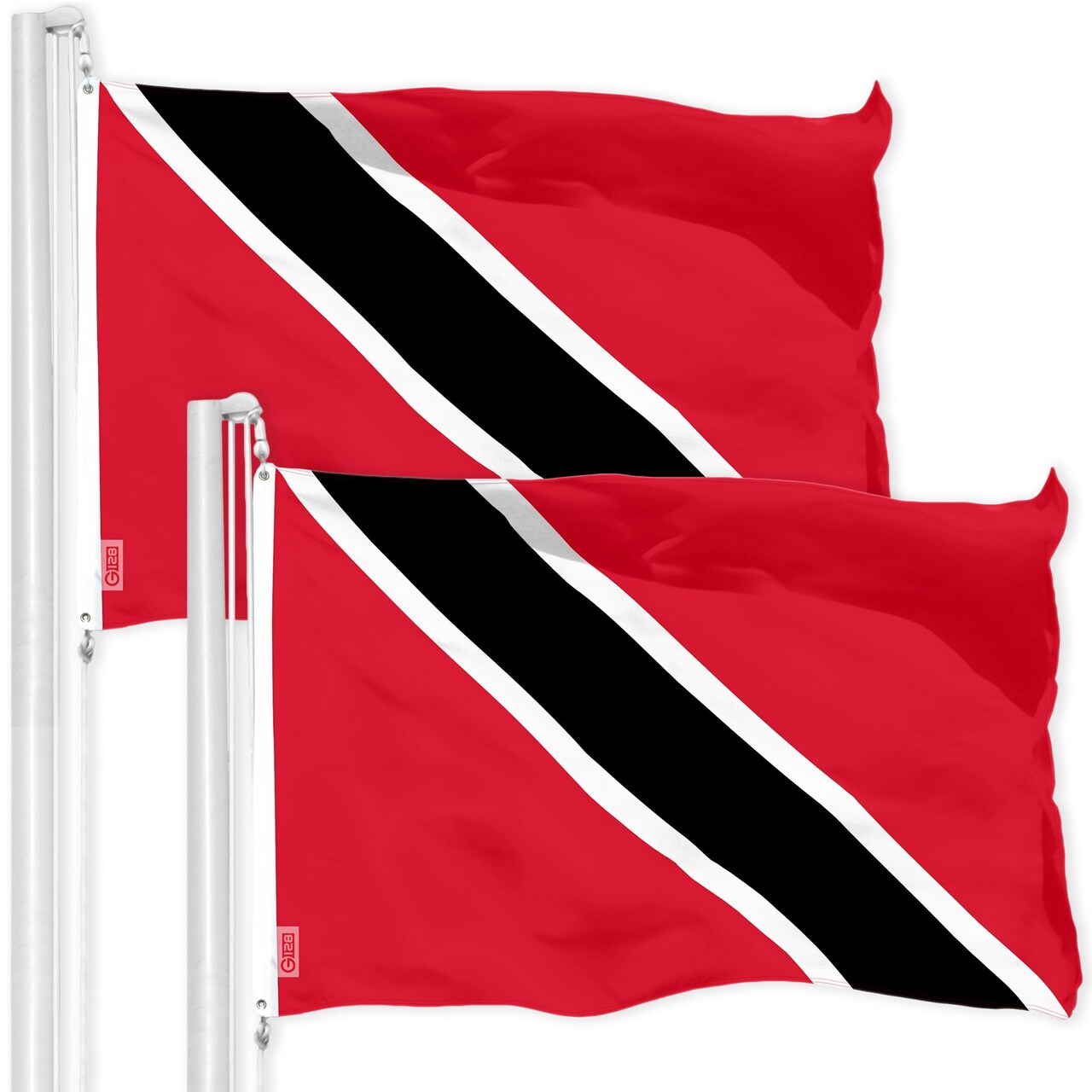 G128 2 Pack: Trinidad and Tobago Flag | 3x5 Ft | LiteWeave Pro Series Printed 150D Polyester | Country Flag, Indoor/Outdoor, Vibrant Colors, Brass Grommets, Thicker and More Durable Than 100D 75D Polyester